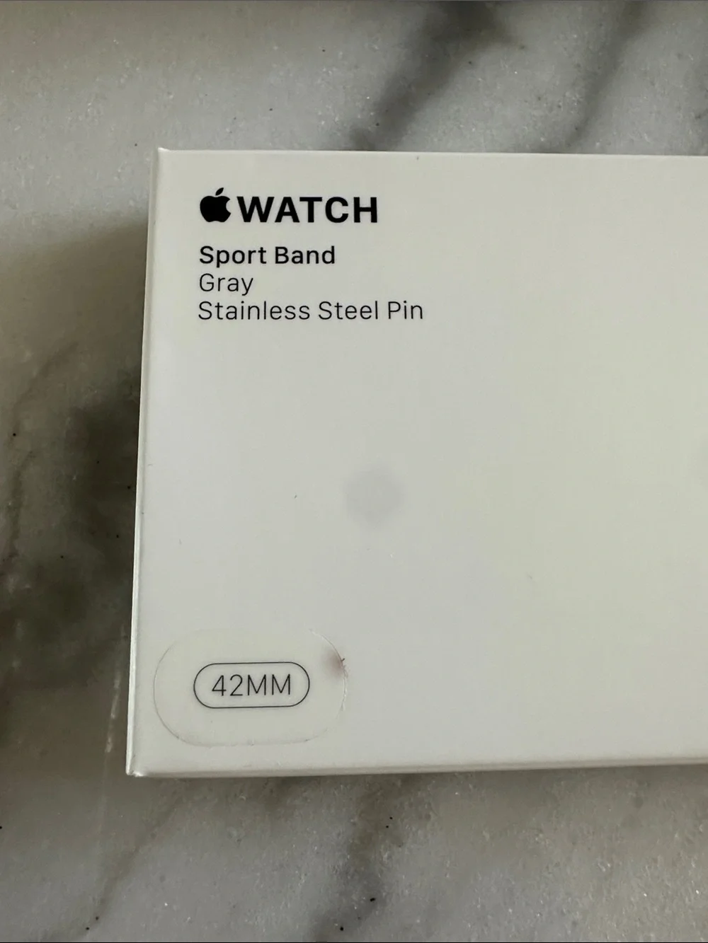 Authentic Apple Watch Gray Sport Band 42mm (With Box)- barely worn - looks new